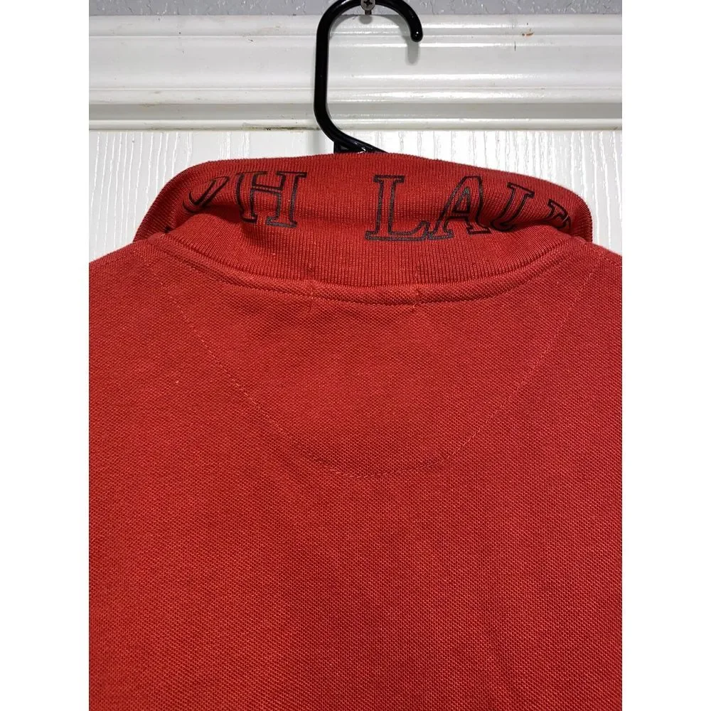 Ralph Lauren Red Blue Pony‎ Mens Short Sleeve Polo Shirt Size 2XL